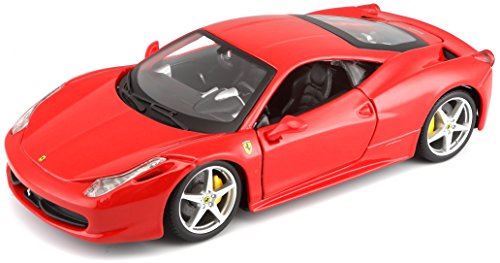 Bburago 124 Scale Ferrari Race and Play 458 Italia Diecast Vehicle (Les couleurs peuvent varier)