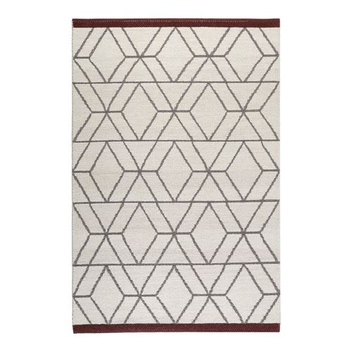 Tapis blanc de laine style scandinave hexagon esprit home