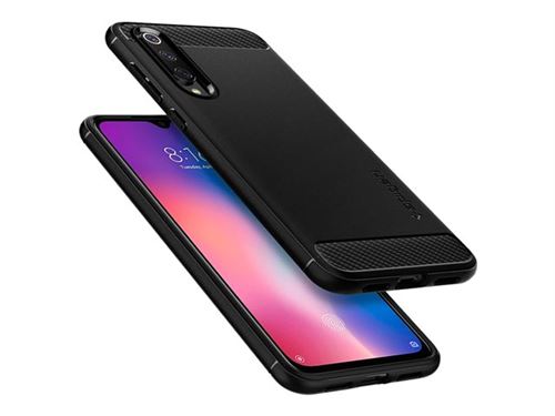 Spigen Rugged Armor - Achterzijde behuizing voor mobiele telefoon - thermoplastic polyurethaan (TPU) - matzwart - voor Xiaomi MI 9 SE