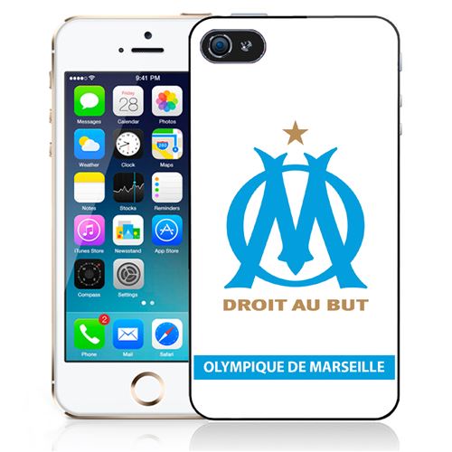 Coque pour iPhone 5/5S logo om marseille blanc