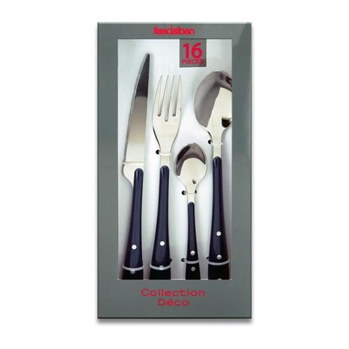 LISA D'ALBAN - 31220003 - Ménagere - 16 Pieces PANAME - Bleu nuit