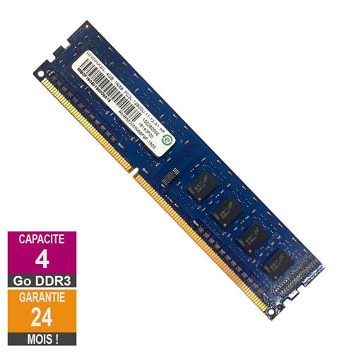 Barrette Mémoire 4Go Ram Ddr3 Ramaxel Rmr5030Mn68F9F-1600 Dimm Pc3L-12800U