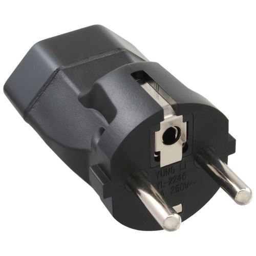 InLine® Adaptateur de Voyage Type F Allemand vers Type J Suisse coudé