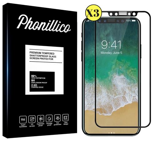 Verre Trempe pour iPhone 11 [Pack 3] Film Bord Noir Vitre Protection Ecran Ultra Resistant [Phonillico®]