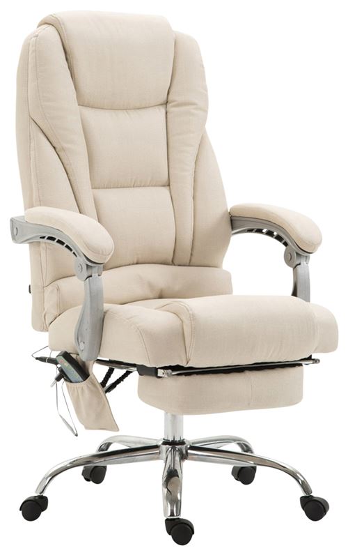 CLP Fauteuil de bureau Pacific avec fonction massage tissu , Cr&egrave;me