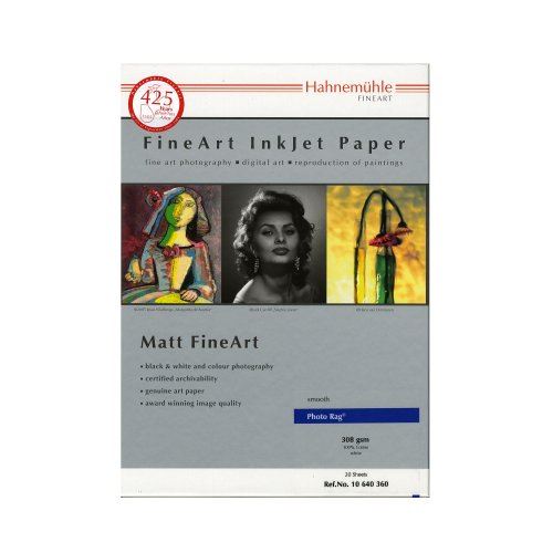 Hahnemühle Digital Fine Art Photo Rag Papier, 188 g/m² 329 x 483 mm weiß