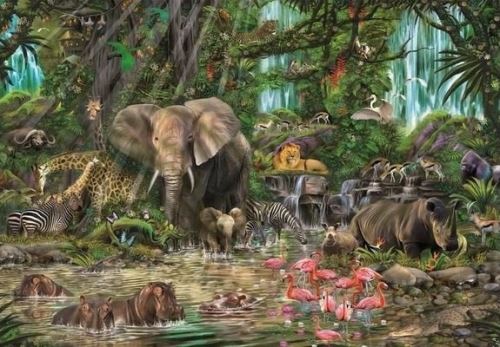 Puzzle adulte : animaux sauvage - jungle africaine - 2000 pieces - educa