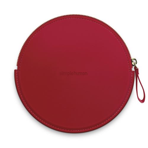 simplehuman Etui Zippé pour Miroir à Capteur Compact Cuir Vegan Rouge