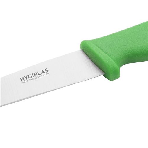 Couteau pro à légumes vert - 10 cm - Hygiplas