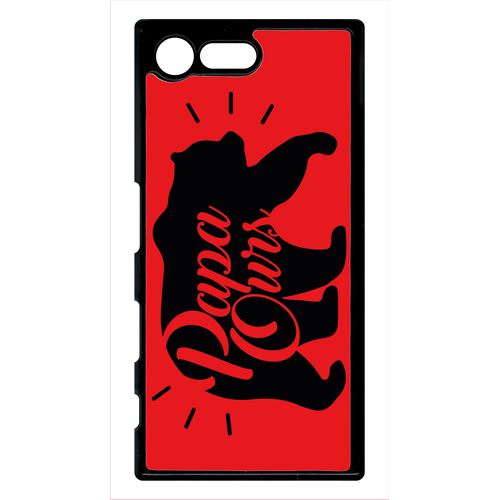 Coque xperia x compact mini papa ours fond rouge