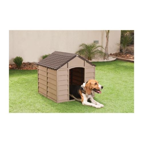 Comparer les prix de Niche M en plastique mocha - chocolat pour chien - 72 x 71,5 x h 68 cm