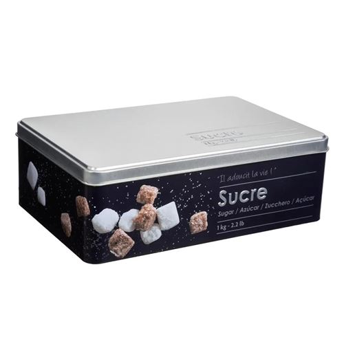 Boîte à Sucre en Morceaux Relief II 20cm Noir