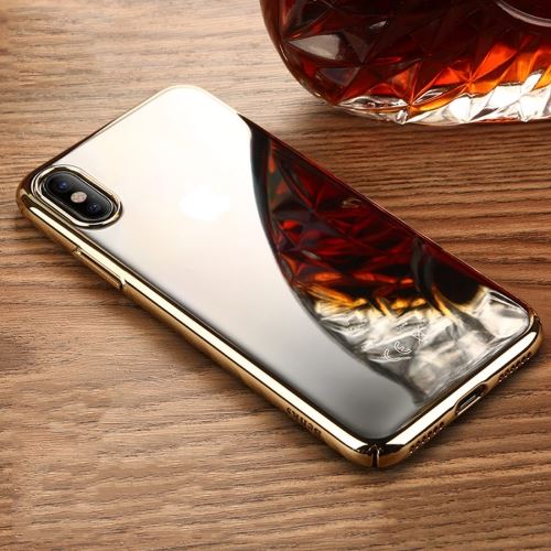 Iphone X / Xs Coque Protection Plastique Electroplating Doré Als80389