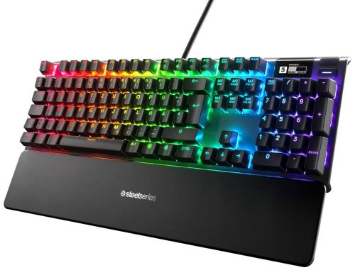 SteelSeries Apex 7 - Clavier de gaming mécanique - Écran OLED Smart Display - Switchs rouges - Agencement allemand QWERTZ