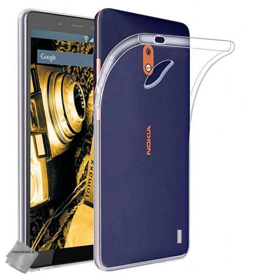 Housse etui coque silicone gel fine pour Nokia 1 Plus avec film ecran - TRANSPARENT TPU