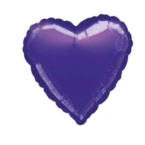 ballon alu coeur 43cm mauve