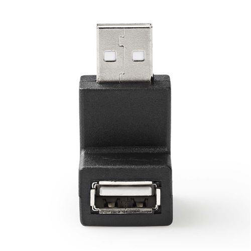 Adaptateur usb 2.0 a mâle - a femelle angle de 90° noir nedis