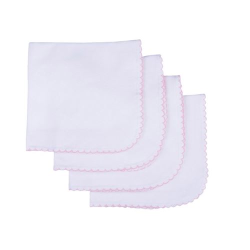 Lingettes lavables en coton biologique (lot de 4) Blanc / Rose