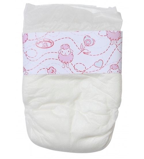 Bébé Annabell 5 pièces blanches Langes 9 x 14,5 cm