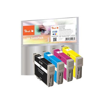 Peach Multi Pack - Pack de 4 - noir, jaune, cyan, magenta - compatible - cartouche d'encre (alternative pour : Epson T1301, Epson T1302, Epson T1303, Epson T1304) - pour Epson Stylus Office BX630, BX935; WorkForce WF-3010, 3520, 3530, 3540, 7015, 7515, 7 - 1