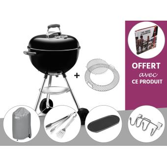 Barbecue Weber Bar B Kettle GBS 47 cm Noir + Housse + Kit Weber Barbecue à charbon Bar B Kettle GBS 47 cm Noir +