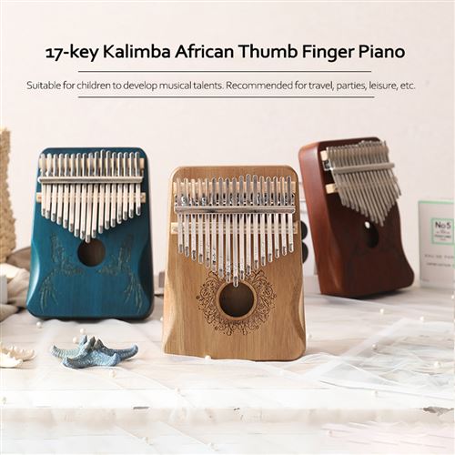 Percussions GENERIQUE Kalimba piano à pouce 17 touches en bois acajou  parfait pour debutants enfants