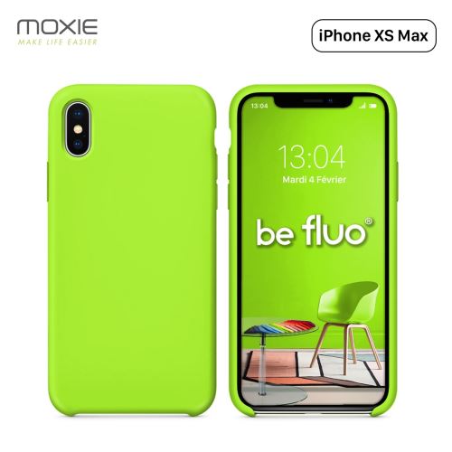 Coque iPhone XS Max Moxie BeFluo® Coque Silicone Liquide Fine et Légère, Anti-chocs et Anti-rayures - Vert Pomme