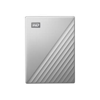 WD My Passport Ultra for Mac WDBPMV0040BSL - Disque dur - chiffré - 4 To - externe (portable) - USB 3.0 (USB-C connecteur) - AES 256 bits - argent - 1