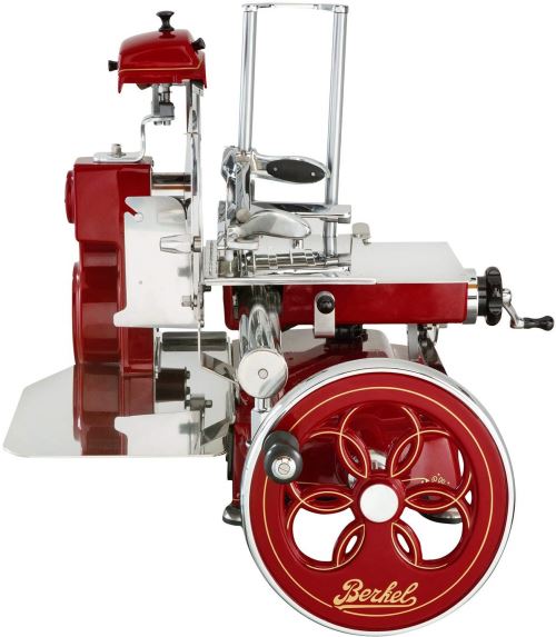 Berkel - Trancheuse VOLANO Mod. TRIBUTE - Rouge avec des Décorations d'Or - volant décorée de fleurs