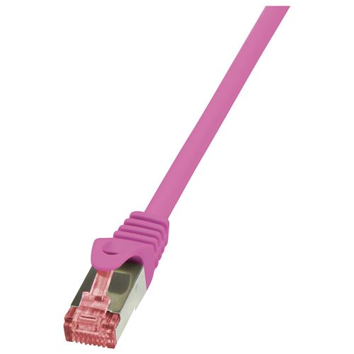 LogiLink PrimeLine - Verbindingskabel - RJ-45 (M) naar RJ-45 (M) - 50 cm - SFTP, PiMF - CAT 6 - halogeenvrij - roze