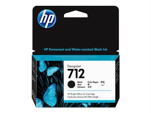 HP 712 - 38 ml - noir - original - DesignJet - cartouche d'encre - pour DesignJet Studio, T210, T230, T250, T630, T650
