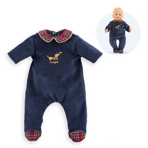 Non Communiqué Noir Pyjama Corolle En Fêtes Pour Poupon 36 Cm