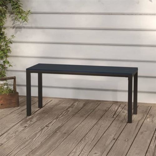 Vidaxl Noir Banc De Jardin 110 Cm Acier/Wpc - Image 3