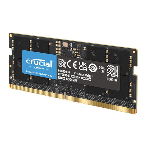 Crucial - Ddr5 - Module - 8Go - So Dimm 262 Broches - 4800 Mt/S / Pc5-38400 - Cl40 - 1.1 V - Mémoire Sans Tampon - Non Ecc