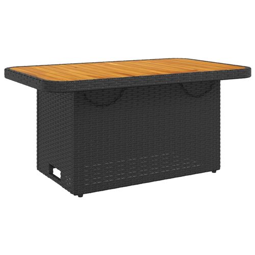 Non Communiqué Noir Et Marron Table De Jardin Vidaxl Noir Résine Tressée Et Bois Acacia 90X55x71 Cm