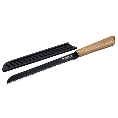 Non Communiqué Bois,Noir Couteau À Pain 33,5 Cm Nirosta Flow