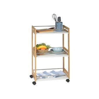 Chariot De Cuisine Avec 3 Tiroirs Bois