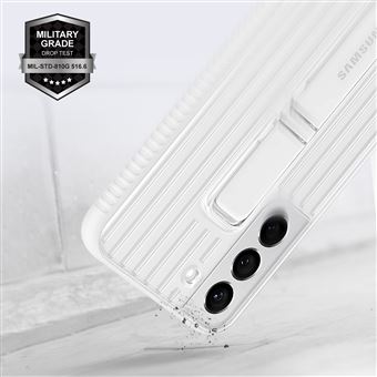 Coque renforcée Fonction stand pour Samsung Galaxy S22+ Blanc