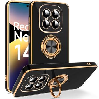 Coque pour Xiaomi Redmi Note 14 Pro 5G (pas pour 4G) - Protection Antichoc avec Anneau Noir - BOOLING - 1