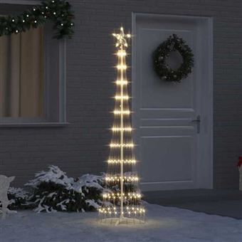 vidaXL Arbre de Noël LED Blanc chaud 51 x 51 x 190 cm Métal, Salon moderne, guirlandes lumineuses, déco de Noël 42018771 - 1