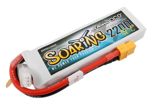Gens Ace Soaring 2200mah 7.4v 30c 2s1p Lipo Xt60