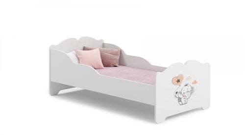Non Communiqué Rouge Lit Enfant Anna 160X80 Elephant Avec Matelas