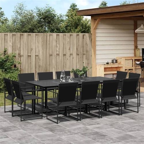 Non Communiqué Noir Vidaxl Ensemble À Manger De Jardin 13 Pcs Textilène, Ensemble À Manger D'extérieur, Meuble À Manger De Jardin 3295125