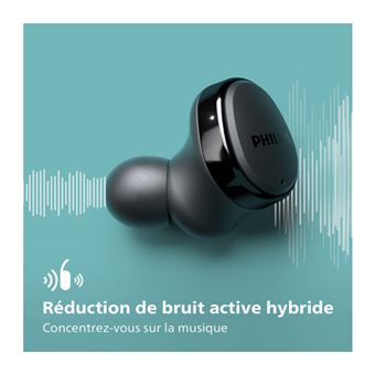 Philips TAT4556BK - Écouteurs sans fil avec micro - intra-auriculaire - Bluetooth - Suppresseur de bruit actif - noir