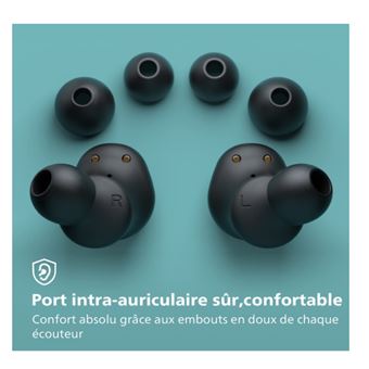 Philips TAT4556BK - Écouteurs sans fil avec micro - intra-auriculaire - Bluetooth - Suppresseur de bruit actif - noir