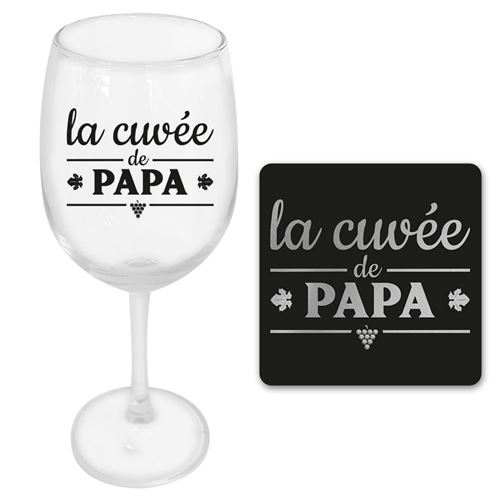 coffret la cuvée de papa vin dessous de verre - CD6734
