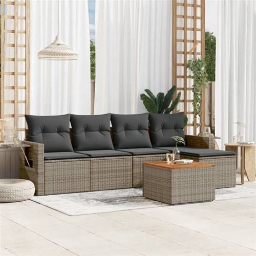 Non Communiqué Gris Salon De Jardin Modulable Vidaxl Resine Tressee 6 Pieces 62 X 55 X 69 Cm 5 Personnes