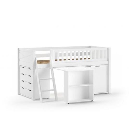 Lit Scott Bureau 2 Commodes Blanc