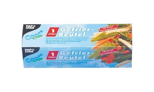 PAPSTAR - Sac de congélation - 1 L - bleu (pack de 100)