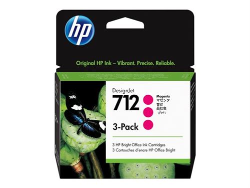 HP 712 - Pack de 3 - 29 ml - magenta - original - DesignJet - cartouche d'encre - pour DesignJet Studio, T210, T230, T250, T630, T650